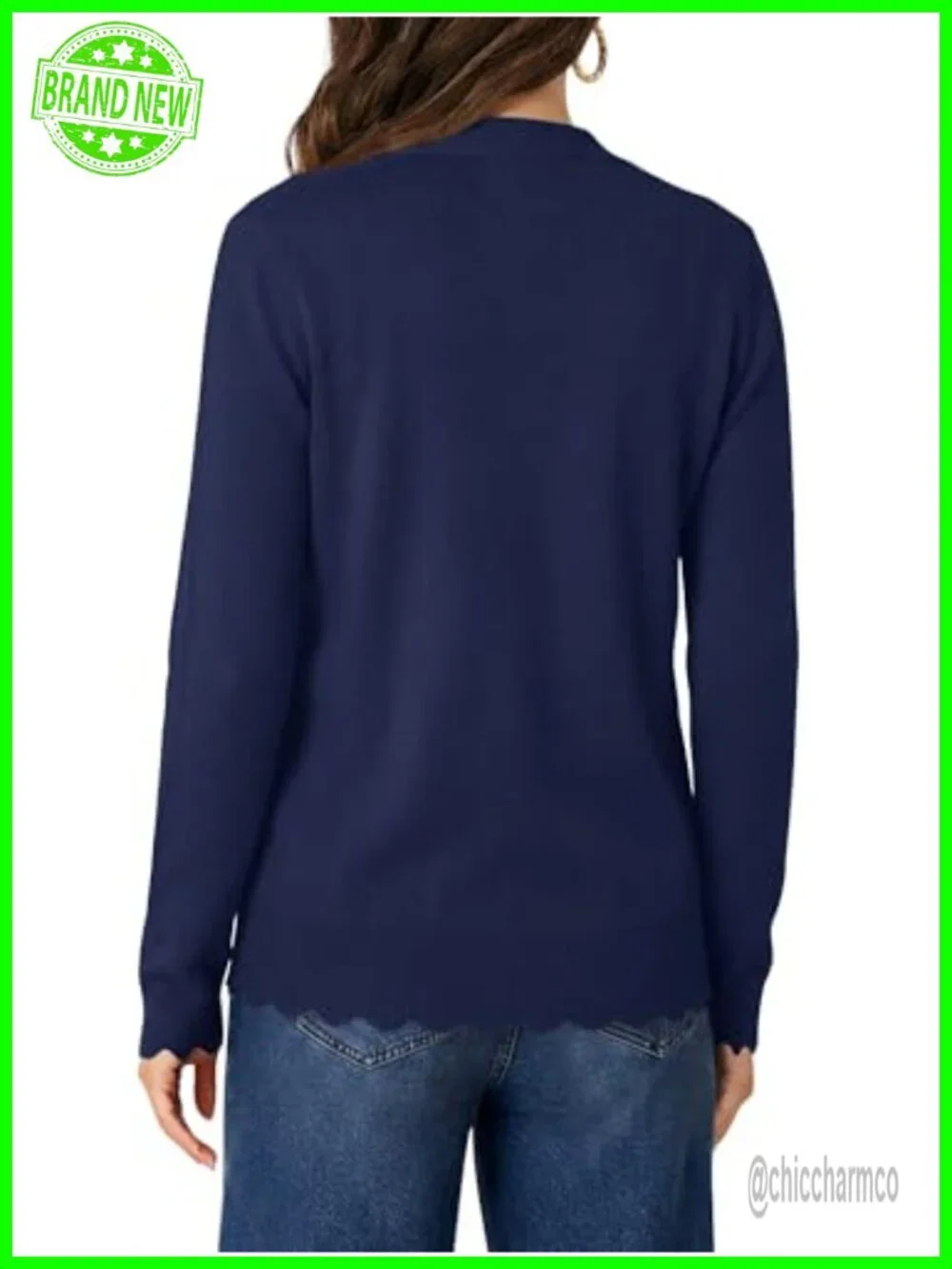 Lightweight V-Neck Cardigan Sweater for Women Long Sleeve Button Up Ribbed Knit